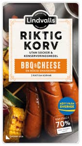 Lindvalls Korv BBQ & Cheese 270g Lindvalls
