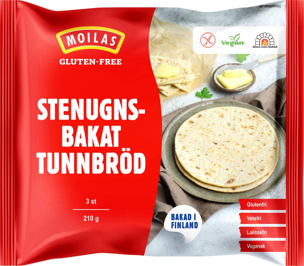 Tunnbröd Glutenfri Fryst 3-p