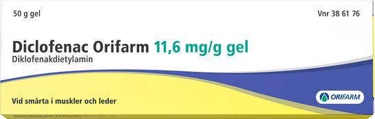 Diclofenac Orifarm 11,6 mg/g, Diklofenak, gel,