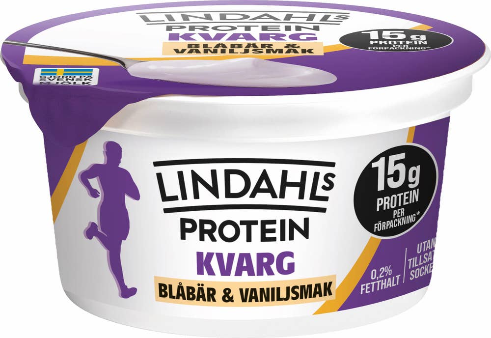 Lindahls Kvarg Blåbär & Vanilj 0,2% Utan Tillsatt Socker