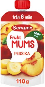 Semper Fruktmums Persika, Äpple & Banan 6M