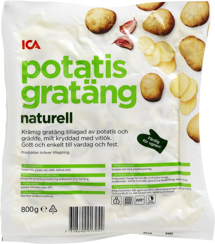 Ej sorterad Potatisgratäng Bas Ica