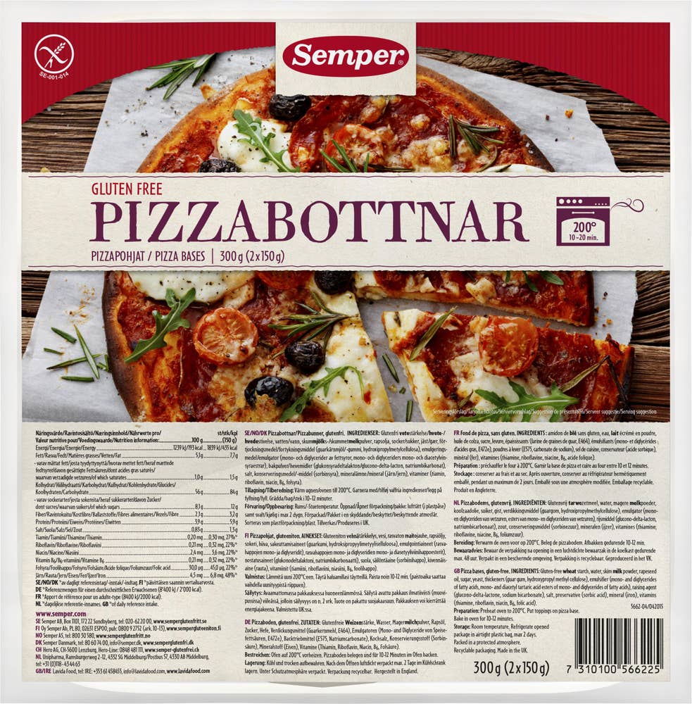 Semper Pizzabottnar Glutenfri