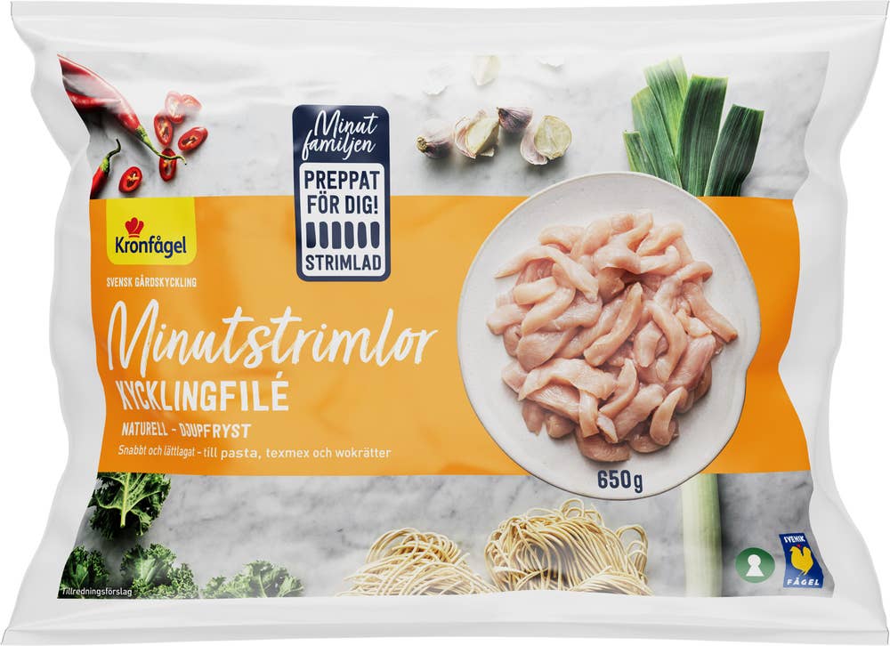 Kronfågel Kyckling Minutstrimlor Fryst