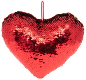 Hedlundgruppen Hjärta med Vändbara Paljetter Röd/Guld 20cm