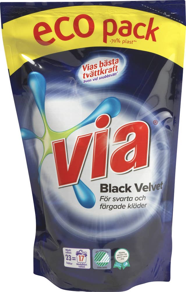 Via Flytande Tvättmedel Black Velvet Refill Via