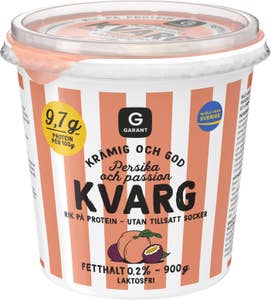 Garant Kvarg Persika & Passion Laktosfri Utan Tillsatt Socker 0,2%