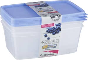 Nordiska plast Matlåda 0,8l Transparant/blå Frys Micro