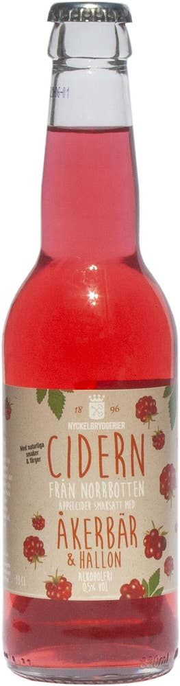 Nyckelbryggerier Cider Åkerbär & Hallon Alkoholfri 0,5% Nyckelbryggerier