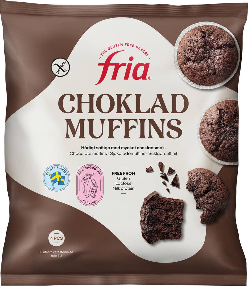 Fria Chokladmuffins Glutenfria Fryst 4-p