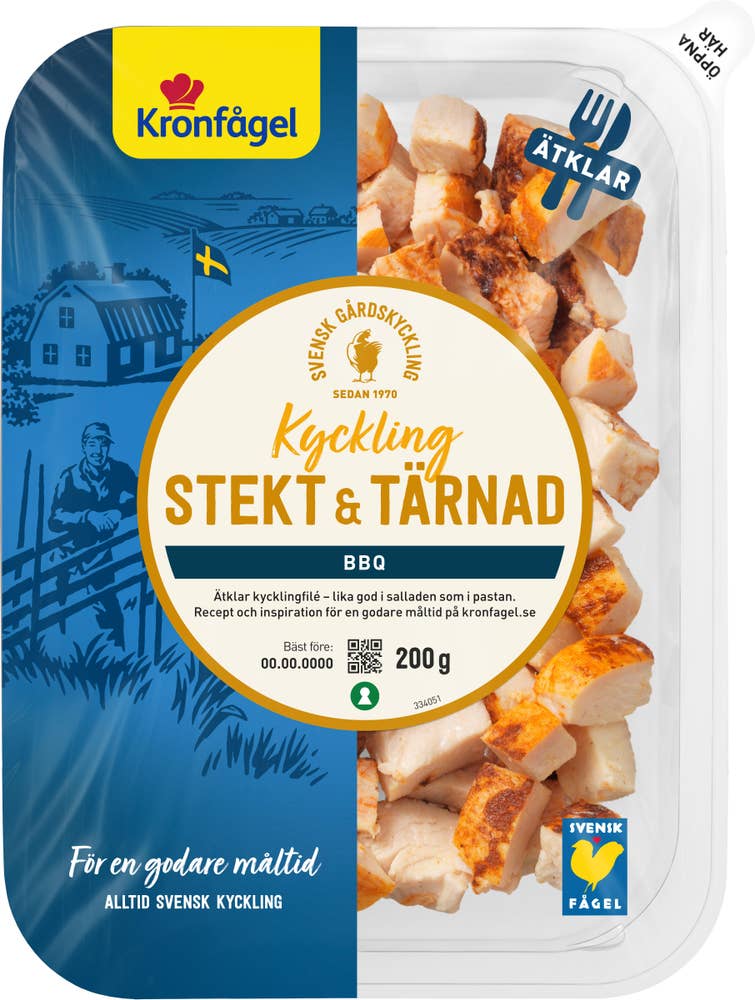Kronfågel BBQ Minutkyckling Stekt & Tärnad 200g