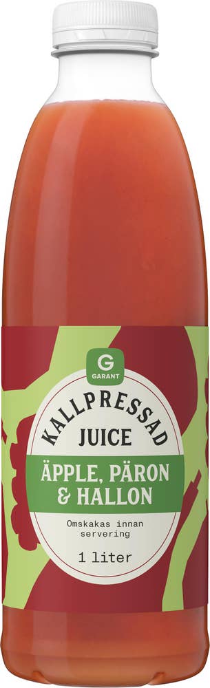 Garant Kallpressad Juice Äpple, Päron & Hallon
