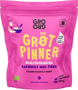 GroGro Bakmix Grötpinnar Havre & Svarta Vinbär