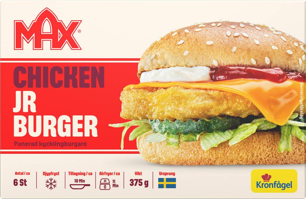 Kronfågel Max Junior Burgare Fryst