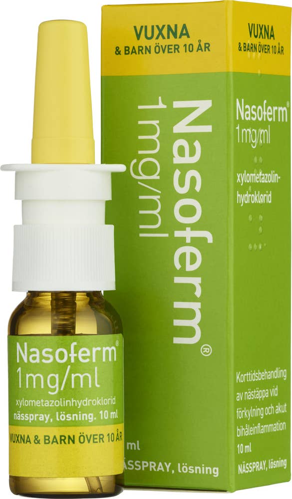 Nasoferm 1mg/ml ompack Nässpray Lösning Xylometazolin 1 mg/ml