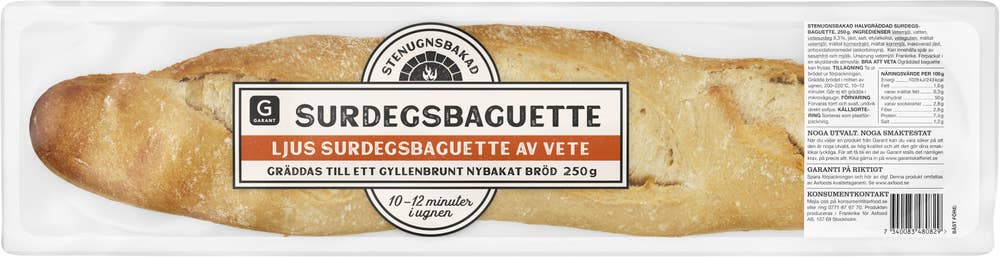 Garant Surdegsbaguette Stenugnsbakad