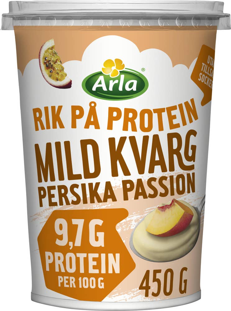 Arla® Mild Kvarg Persika & Passion Utan Tillsatt Socker 0,2%