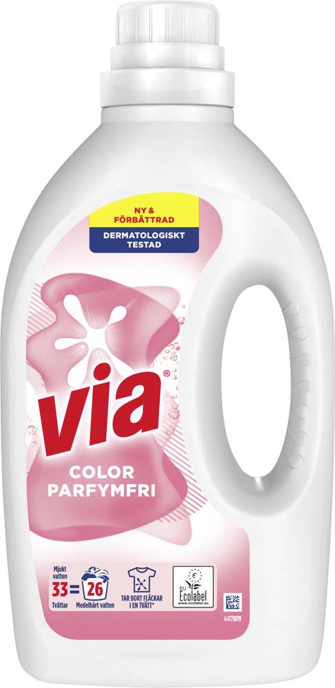 Via Flytande Tvättmedel Color Parfymfri