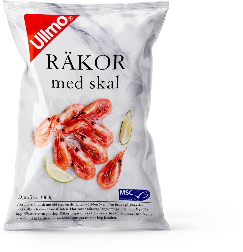 Ullmo Räkor med Skal 70-90 Fryst MSC