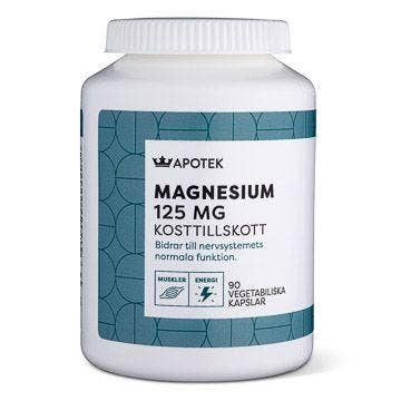 Kronans Apotek Magnesium 125 mg, Vegetabiliska kapslar, 90 st