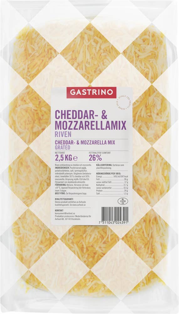 Gastrino Riven Ost Mozzarella Cheddar Mix 26%