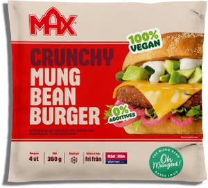 Max Burgers Crunchy Mungbean Burger Fryst 4-p