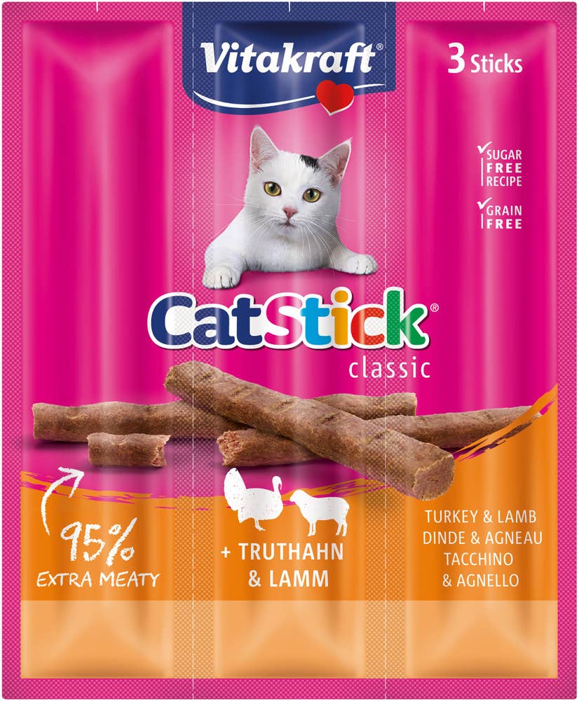 Vitakraft Catstick Mini Kalkon & Lamm 3-p