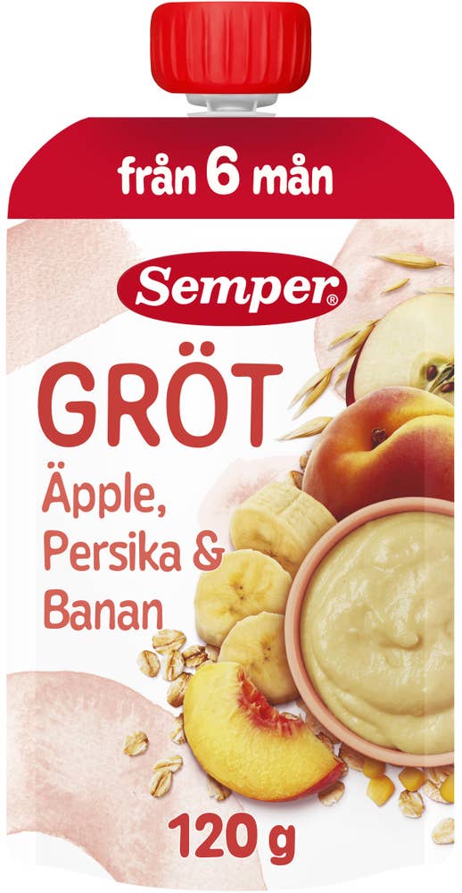Semper Gröt Äpple, Persika & Banan 6M