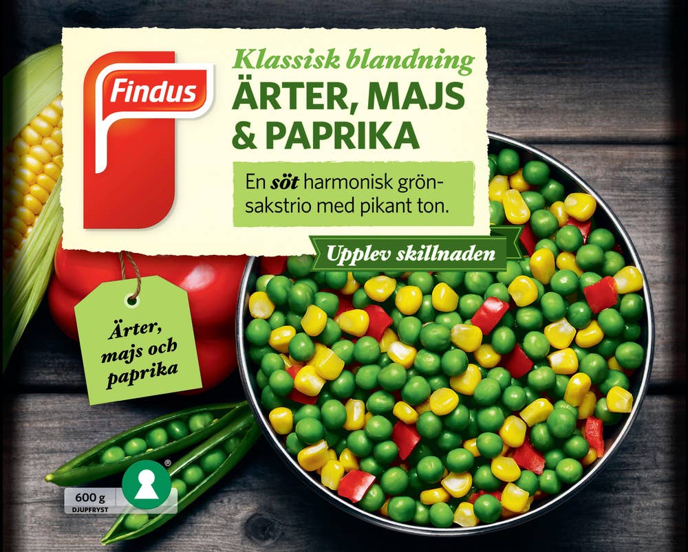 Findus Ärtor, Majs & Paprika Fryst