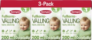 Semper Fullkornsvälling Drickfärdig 12M 3x200ml