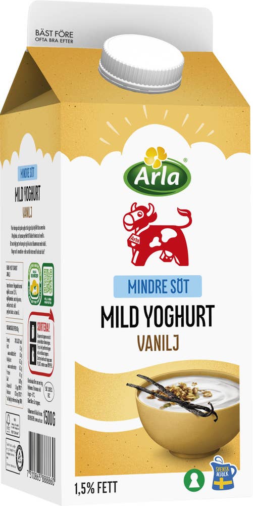 Yoghurt Mild 1,5% Vanilj Mindre Socker