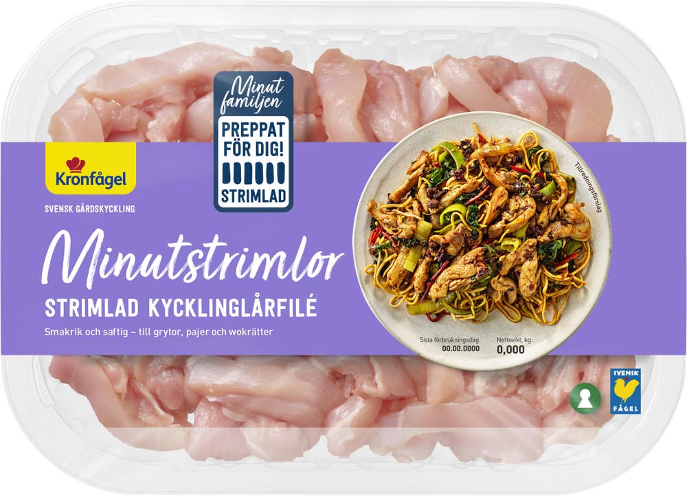 Kronfågel Kyckling Lårfilé Minutstrimlor ca
