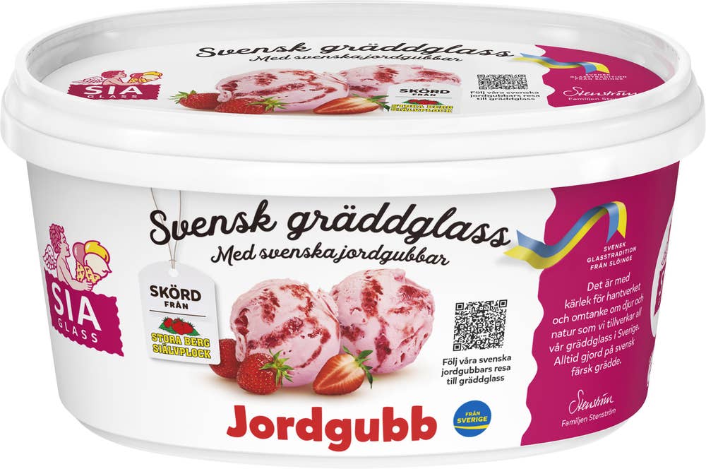 SIA Glass Gräddglass Jordgubb