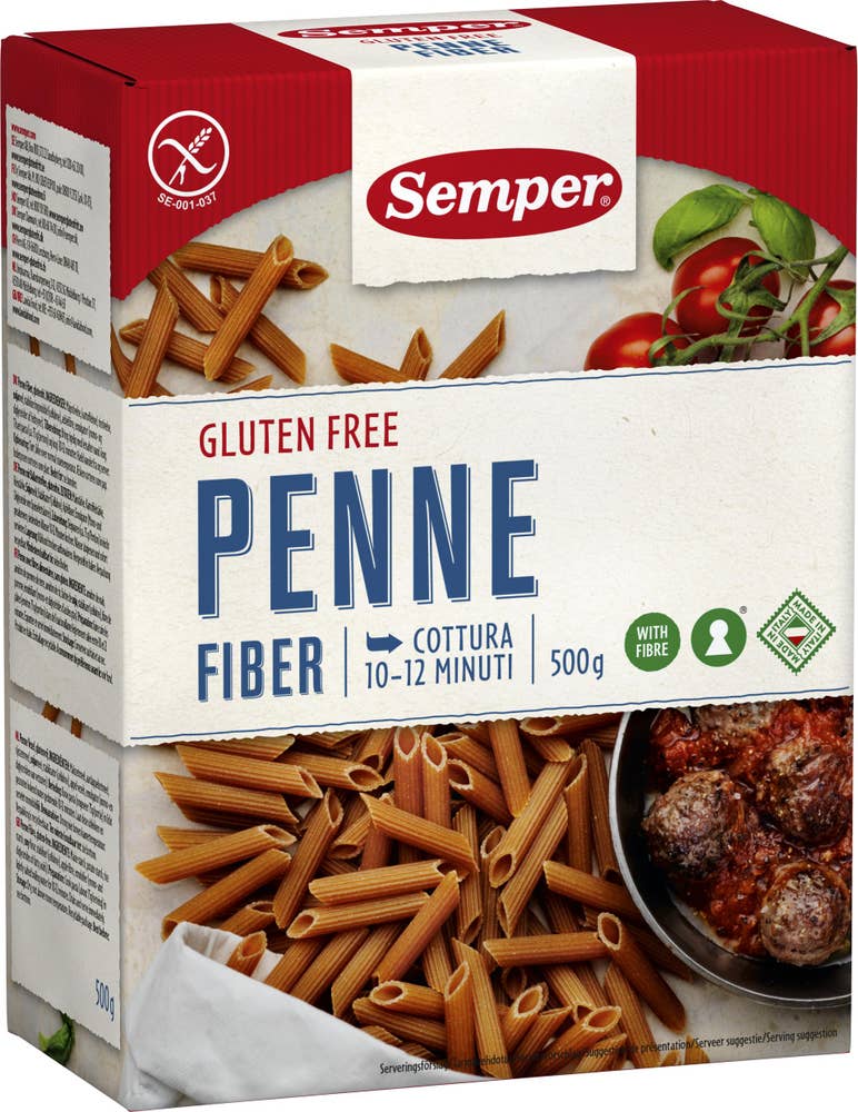 Ej sorterad Penne Fiber Glutenfri Semper