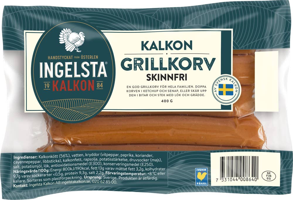 Ingelsta Kalkon Grillkorv Kalkon