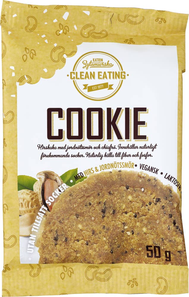 Clean Eating Cookie Chia & Jordnötssmör Glutenfri