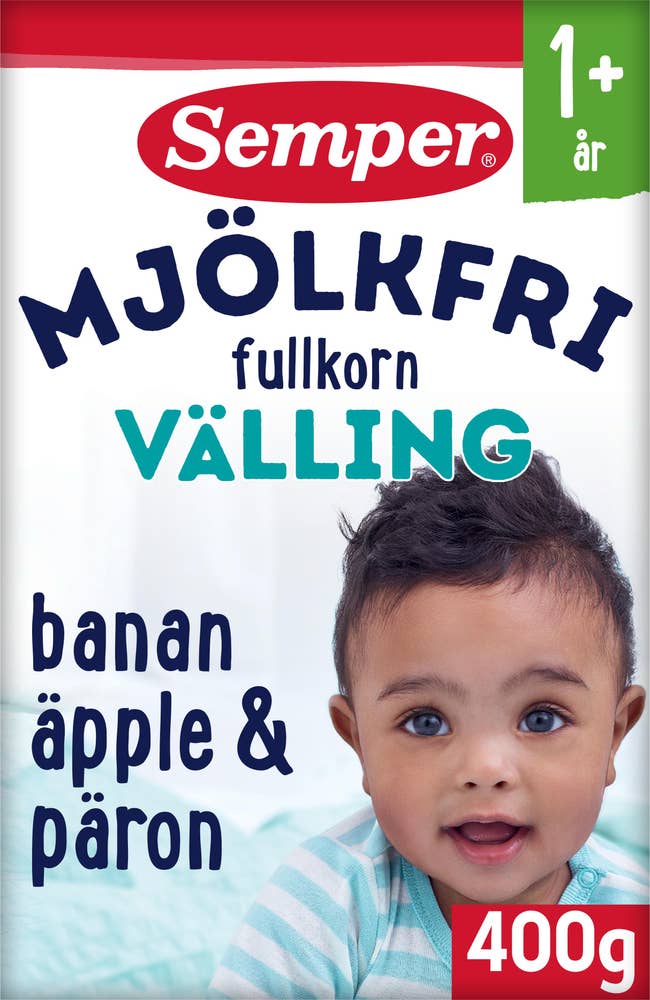 Fullkornsvälling Mjölkfri Banan, Äpple & Päron +12M