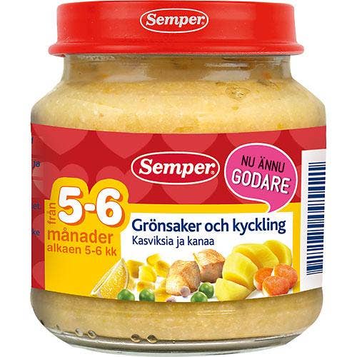 Ej sorterad Grönsaker och Kyckling 6M Semper