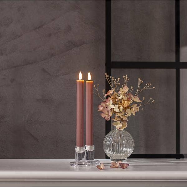 Star Trading Antikljus LED Flamme Stripe Rosa