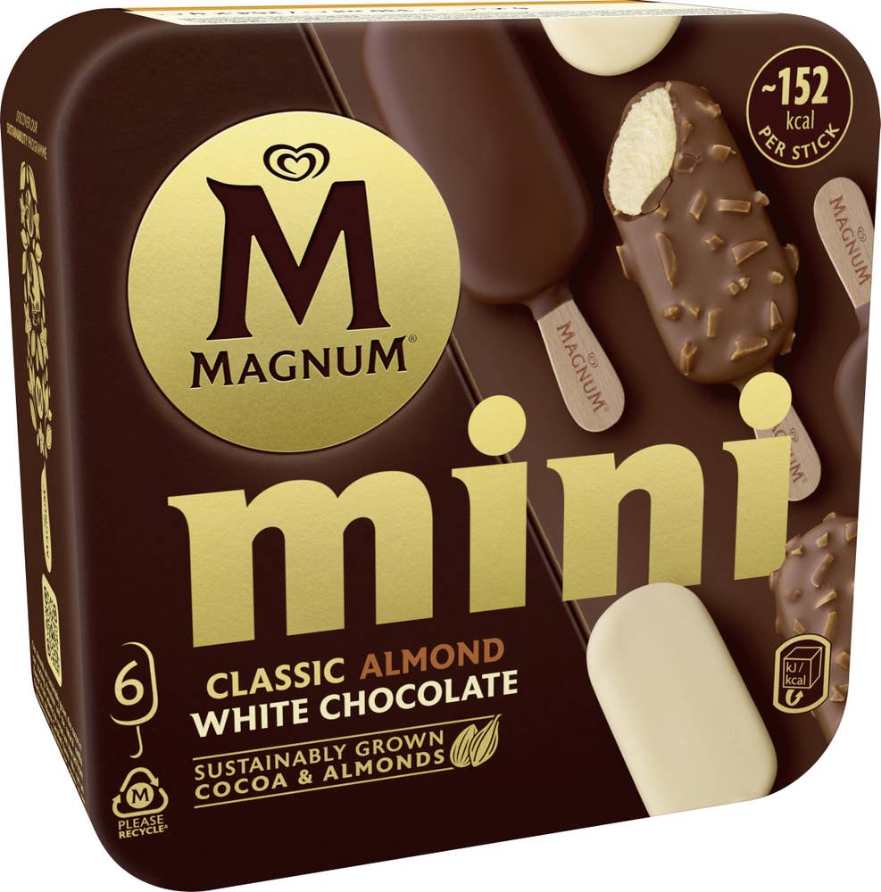 Magnum Glasspinnar Mini Classic/Almond/White Chocolate 3x2-p