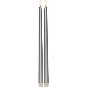 Star Trading LED Antikljus Flamme Metal Silver 39cm