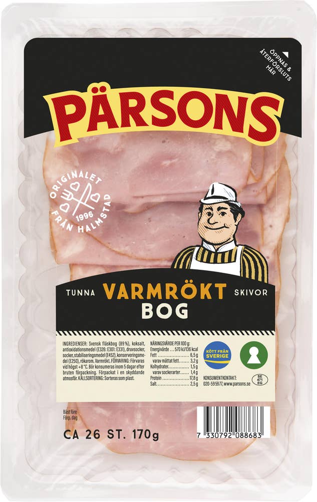 Pärsons Varmrökt Bog Tunna Skivor