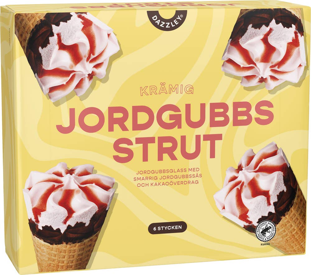 Dazzley Glasstrut Jordgubb