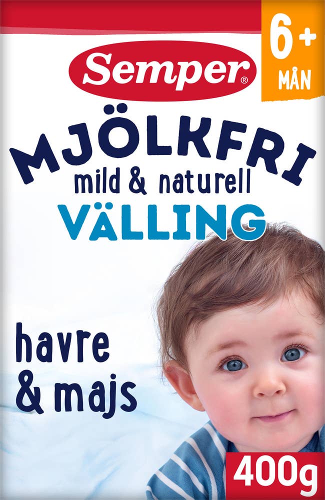 Välling Naturell Mjölkfri Havre & Majs +6M