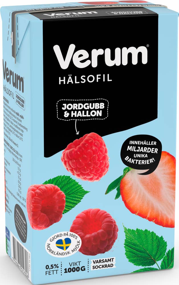 Ej sorterad Hälsofil Jordgubb 0,5% 1L Verum