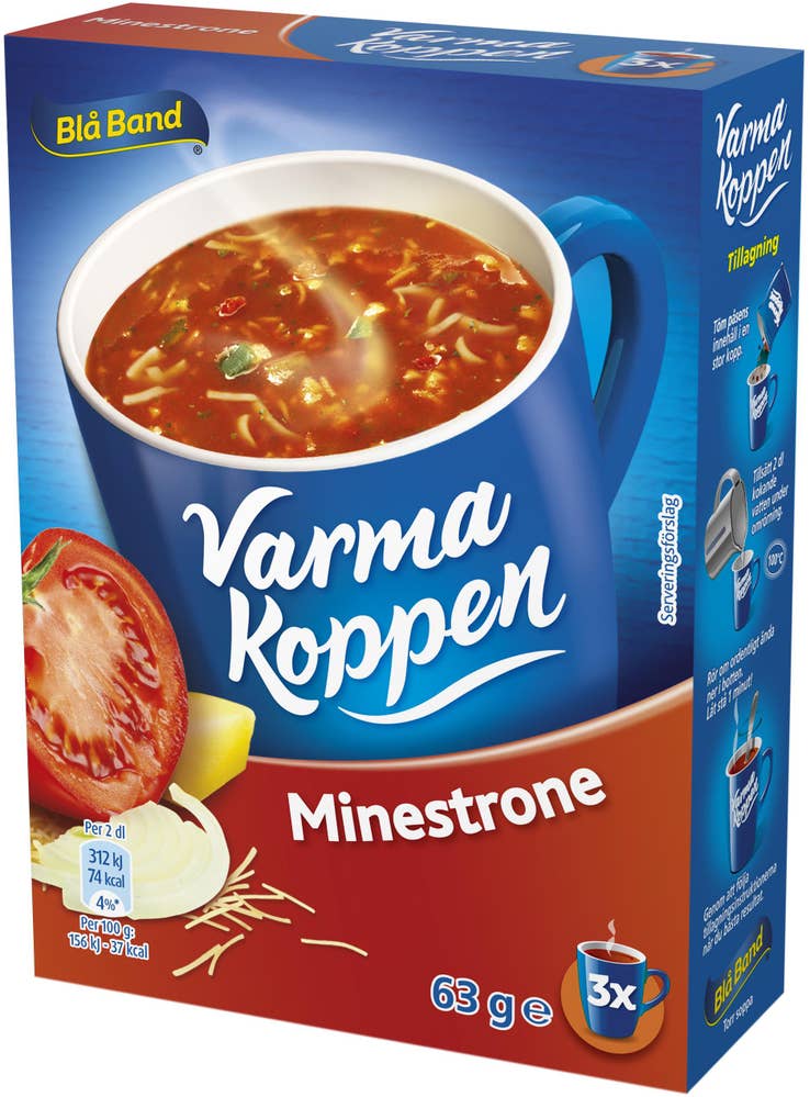 Blå Band Varma Koppen Soppa Minestrone 3x2dl