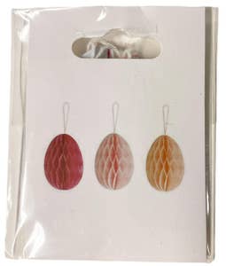 Hedlundgruppen Ägg Honeycomb Röd, Aprikos & Ljusrosa FSC 6cm