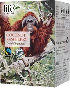 Life by Follis Svart Te Coconut Raspberry Fairtrade
