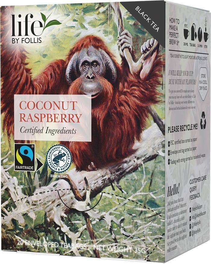 Life by Follis Svart Te Coconut Raspberry Fairtrade