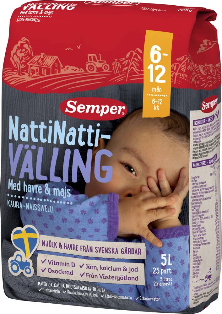 Semper Natti Natti Havre/Majsvälling 6M 5L